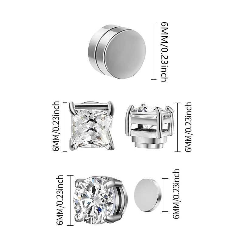 Crystal Strong Magnetic Earnail Clip Earrings Suitable for Men and Women Punk Round Zircon Magnetic Earrings Non Perforated Jewelry W241017