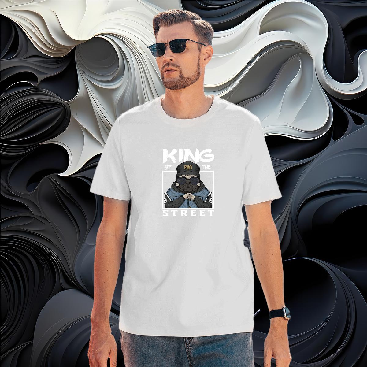 T Shirts Men 230g Pure Cotton dog Outdoor Breathable Crew Neck Black White Tshirts Free Shipping Cool Design Tops