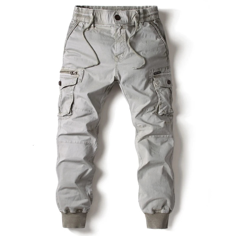 Cargo Pants Men Cotton Casual Mens Casual Pants Elastic Waist Quality Joggers Trousers Men Fashion Safari Style Sweatpants 240820
