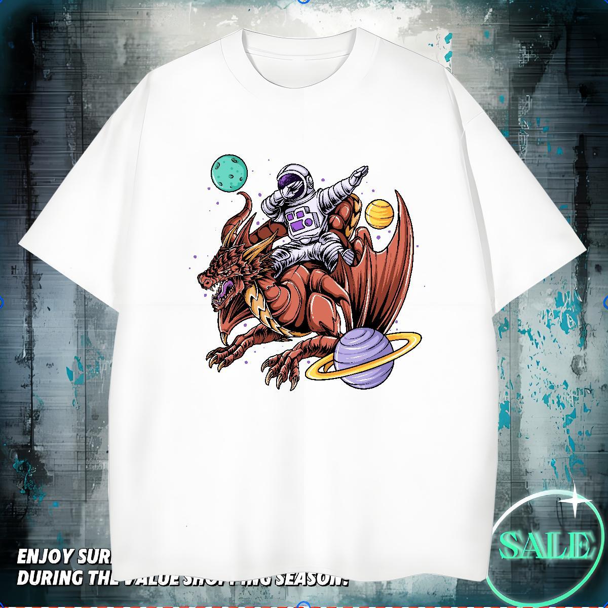 T-Shirts for Men 230g Cotton terror Daily Wear Breathable Soft DIY Tshirts Casual New Cool Tees