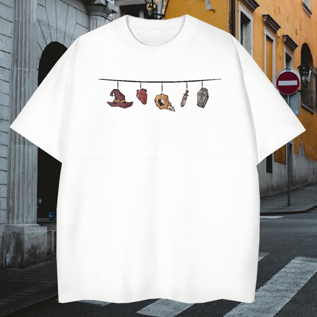 Man T Shirts 230g 100% Cotton halloween Casual Crew Neck Breathable Custom Anime Mens Tshirts DIY Customized Loose Fit Clothings