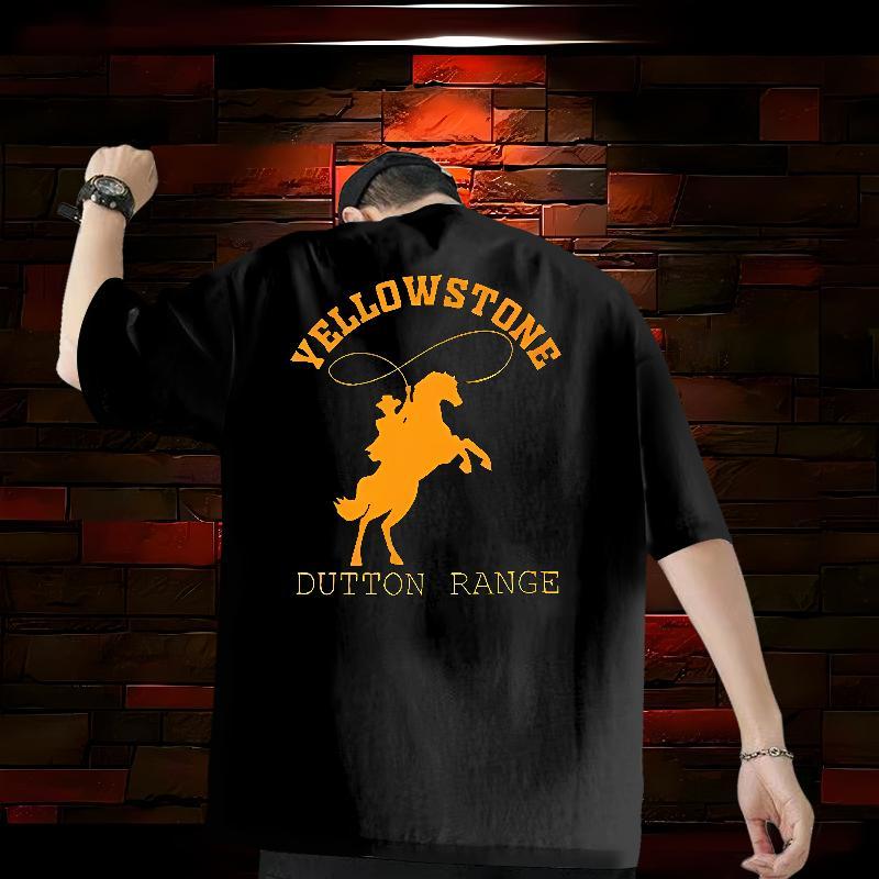 2024 Summer Mens T Shirts 100% Cotton 230g horse Hip Hop Street Clothes Short Sleeve Soft Wholesale Tshirt for Man Woman Oversized