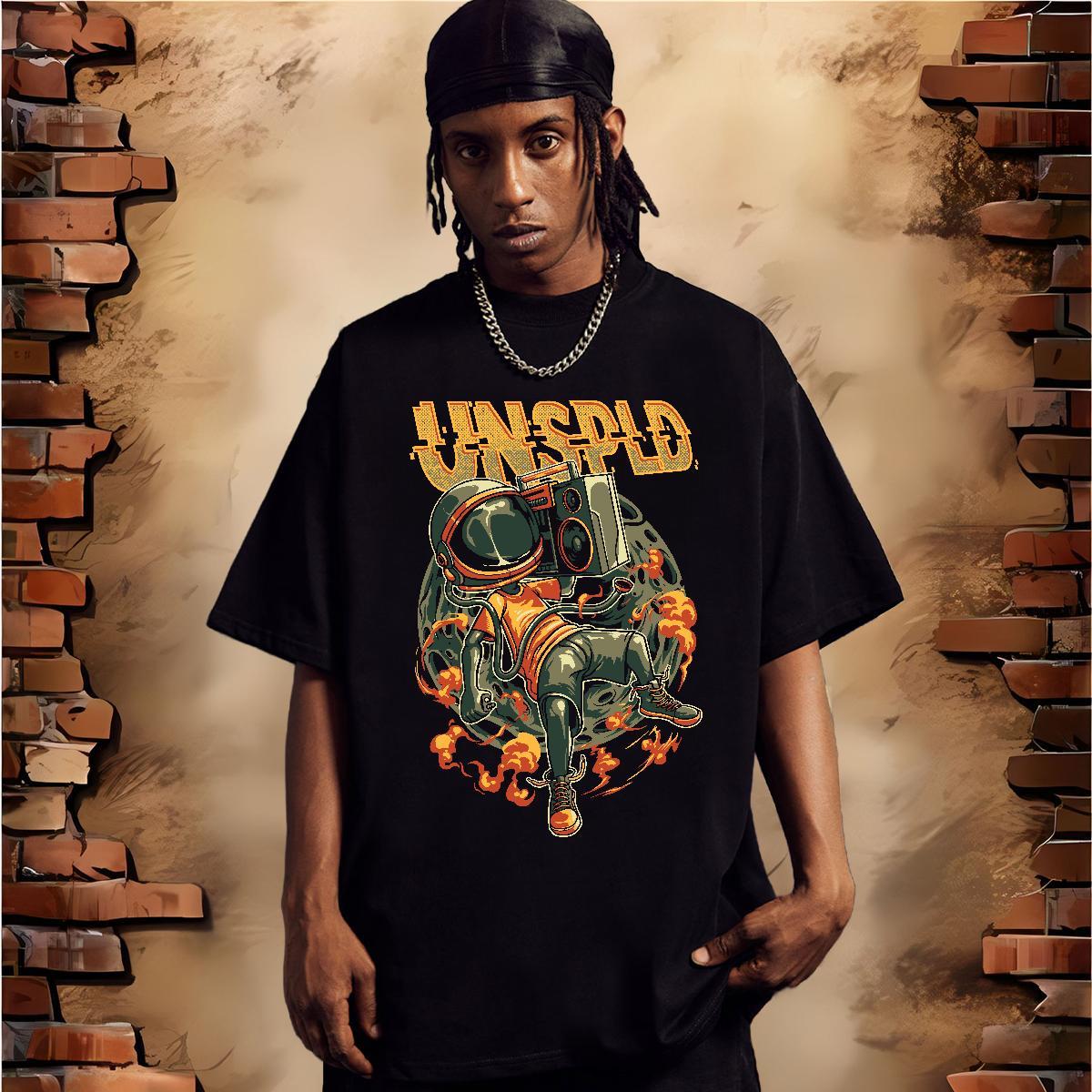 T Shirt For Man 230g 100% Cotton universe Casual Pure Cotton Oversized Mens Tshirts Casual New Cool Tees