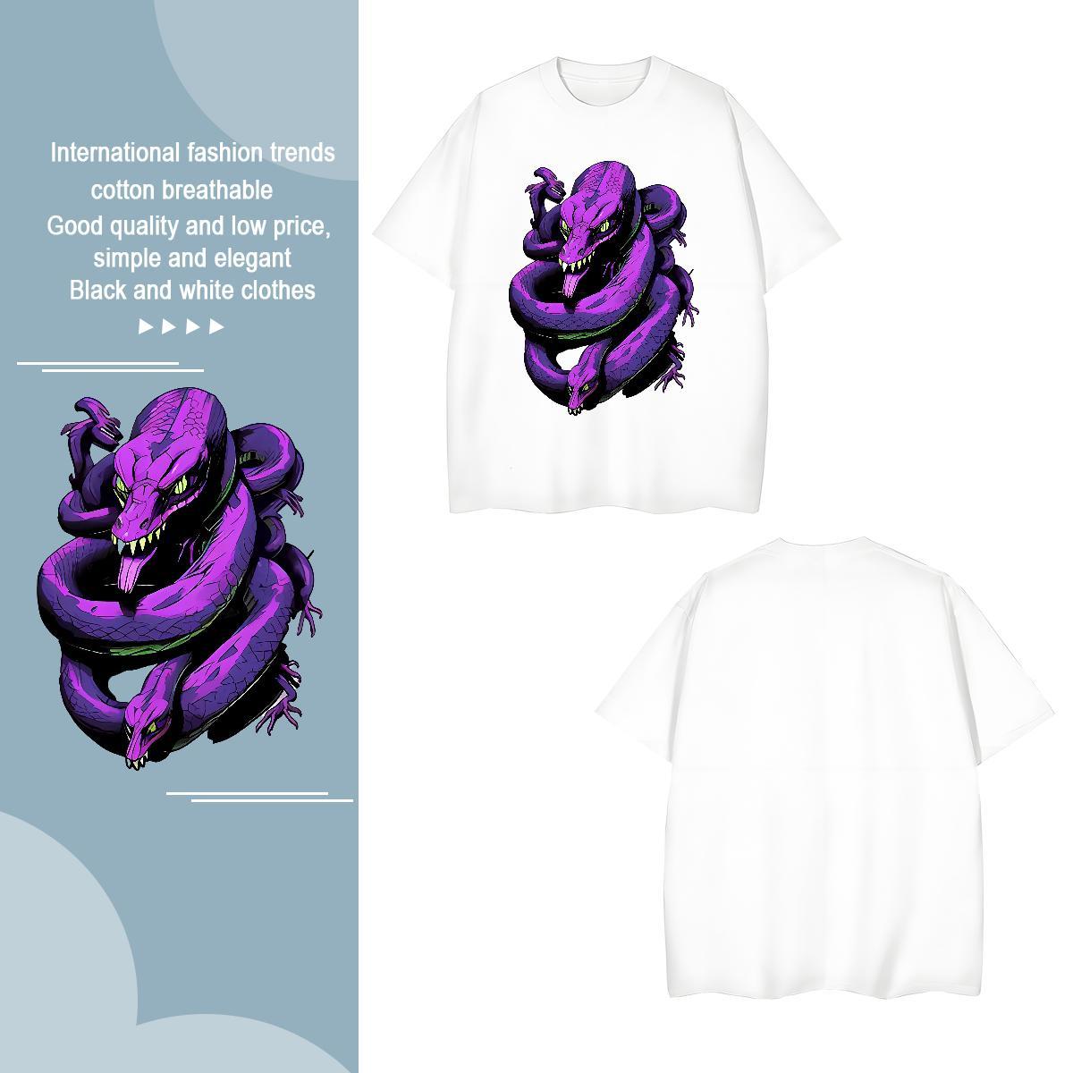 T shirt 230g Cotton snake Casual Breathable Short Sleeve Custom Anime Tshirt for Man Woman DIY Customized Wholesale Clothings