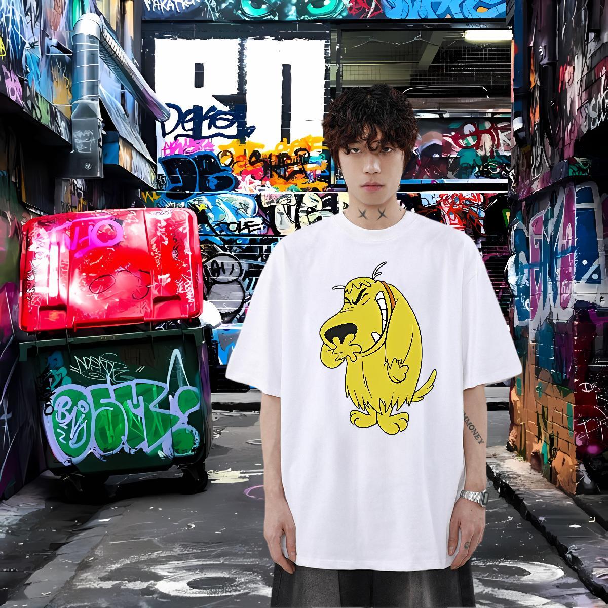 Fashion New T Shirt For Man 230g Cotton Summer Casual Tops O Neck Short Sleeves Loose Fit Tshirts DIY