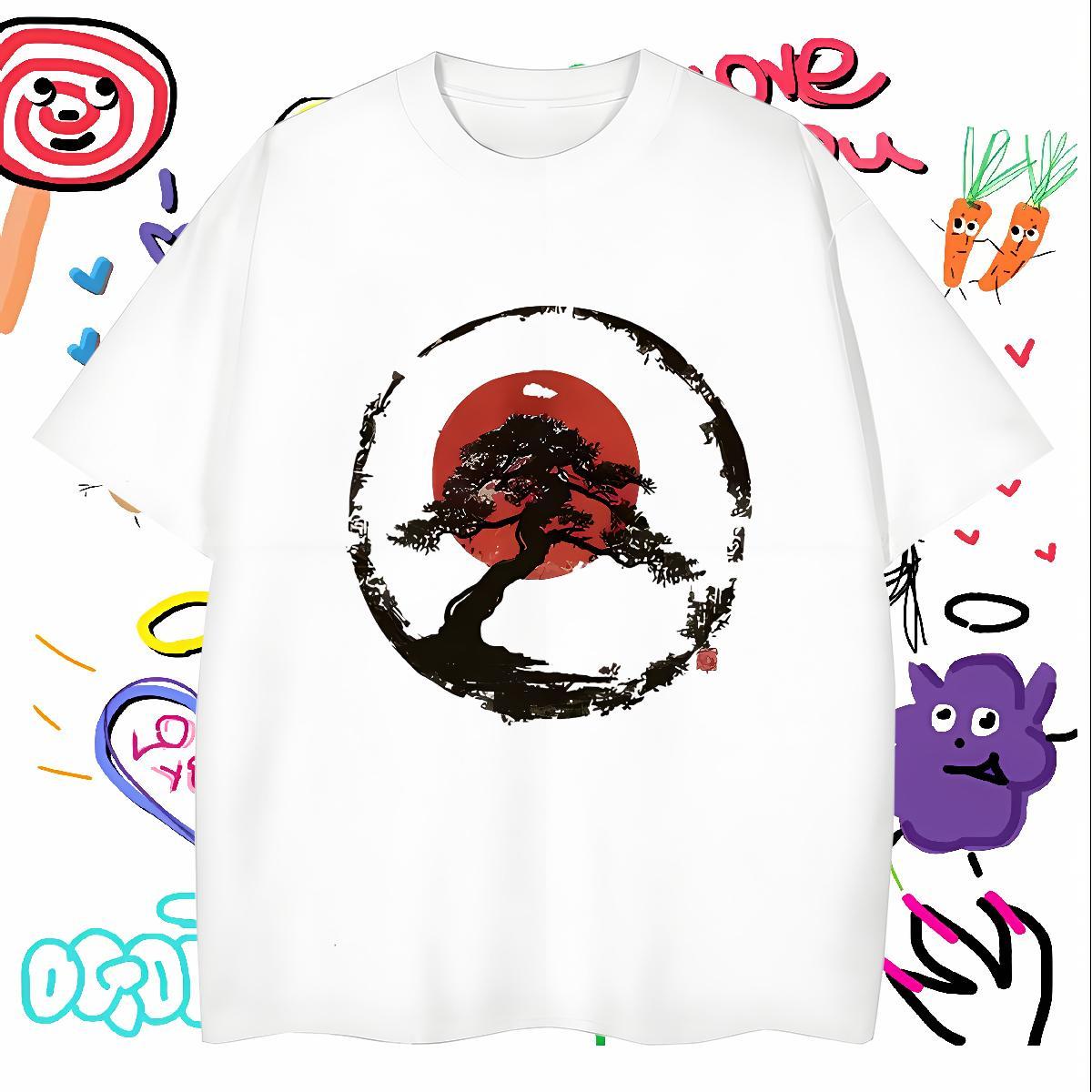 Mens T Shirts 100% Cotton 230g sun Street Wear Breathable Floral Print Tshirt for Man Woman Casual New High Quality Top Tees