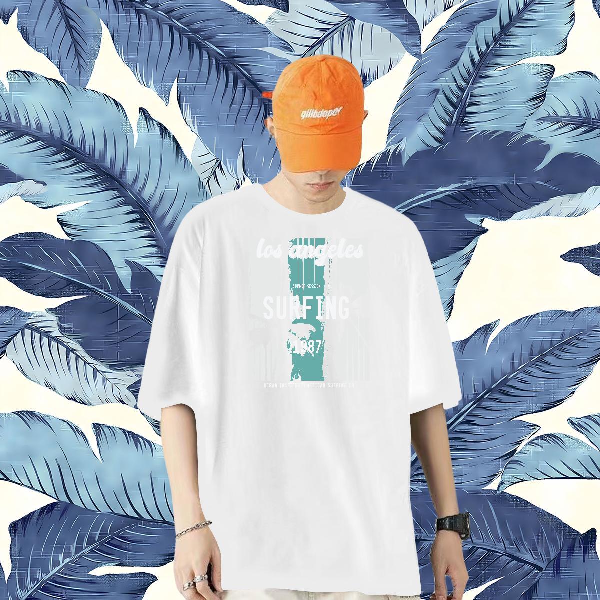 Casual New T-Shirts for Men 230g 100% Cotton tree Summer Casual Tshirts O-Neck Short Sleeve Brand Men Tops Tees DIY Logo Oversized