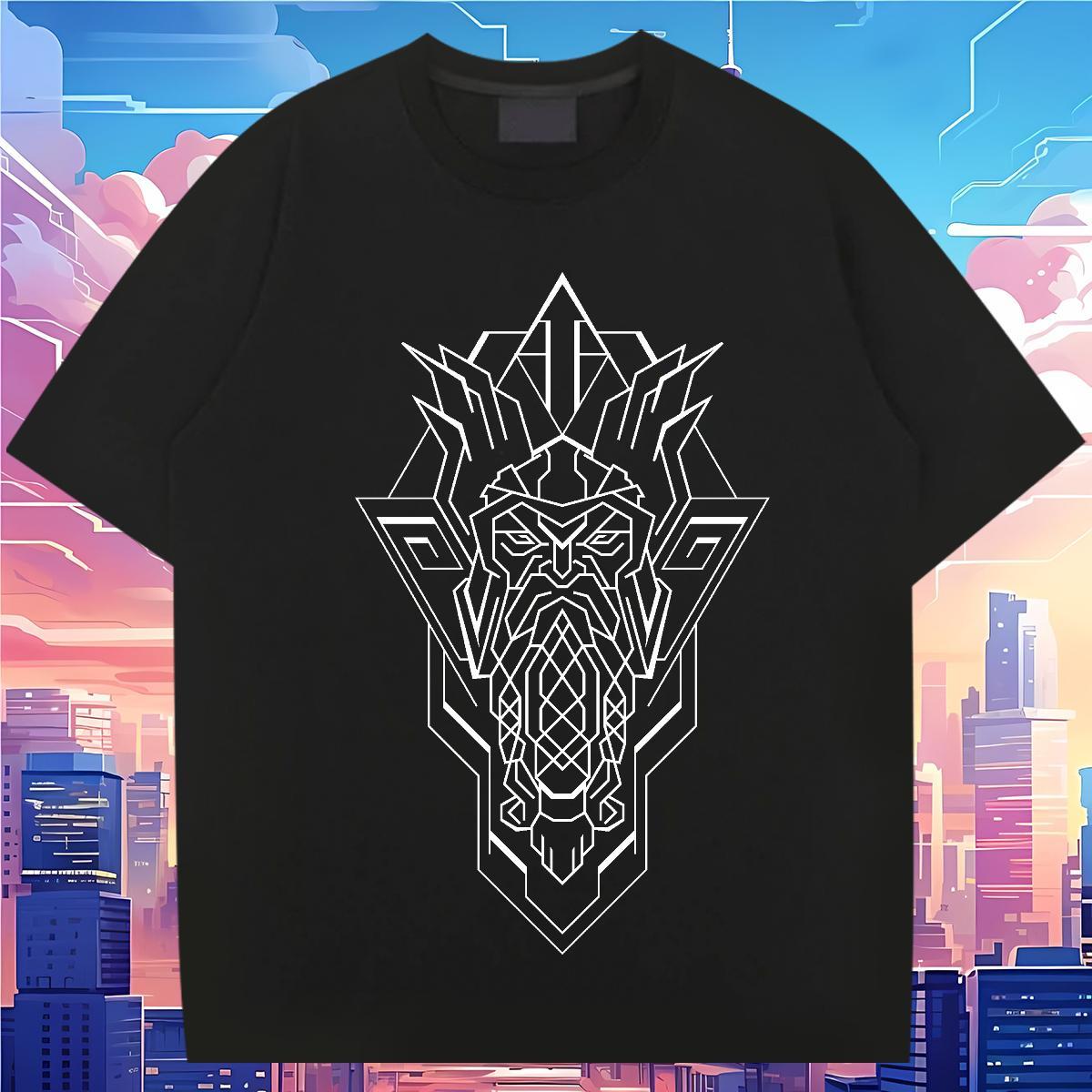 Mens T Shirts 230g Pure Cotton Lines Street Short Sleeve Soft Plus Size Cartoon Mens Tshirts 2024 Cool Design Clothes