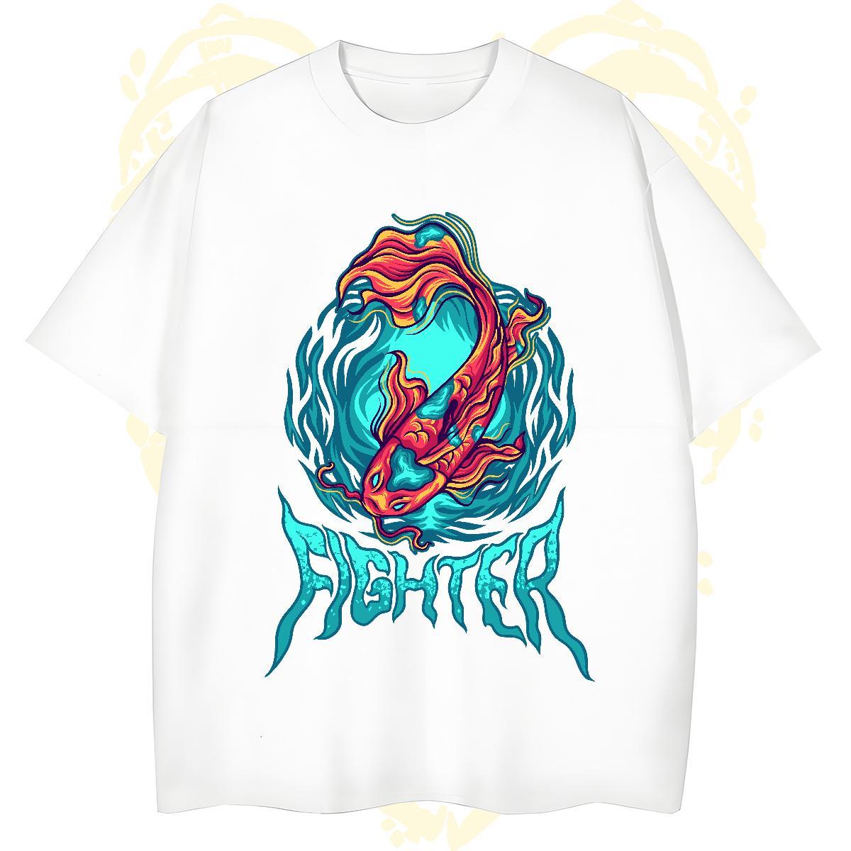 Popular Men Tops Tees 100% Cotton 230g Man T Shirts Hip Hop Street Breathable Short Sleeve Custom Cartoon 2024 Summer Clothings