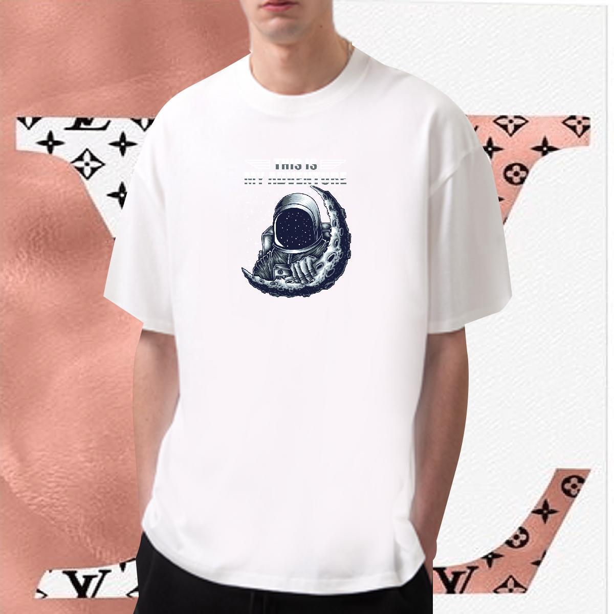 T Shirt For Man 230g Cotton universe Beach Breathable Crew Neck DIY Mens Tshirts Fashion Design TOP Quality Polos