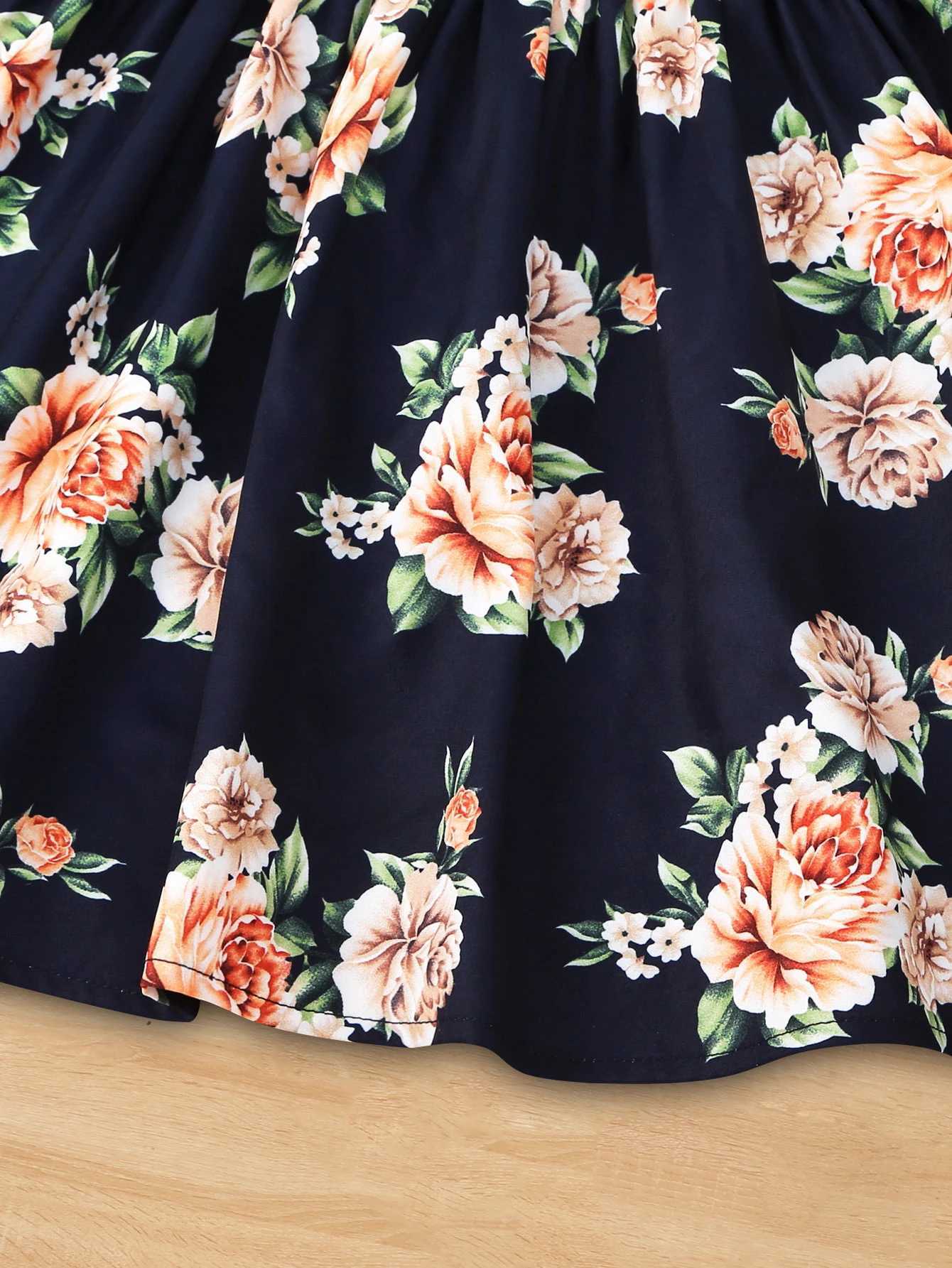 Summer girls dress pendant printed pattern fashionable childrens clothing 4-7yW240720