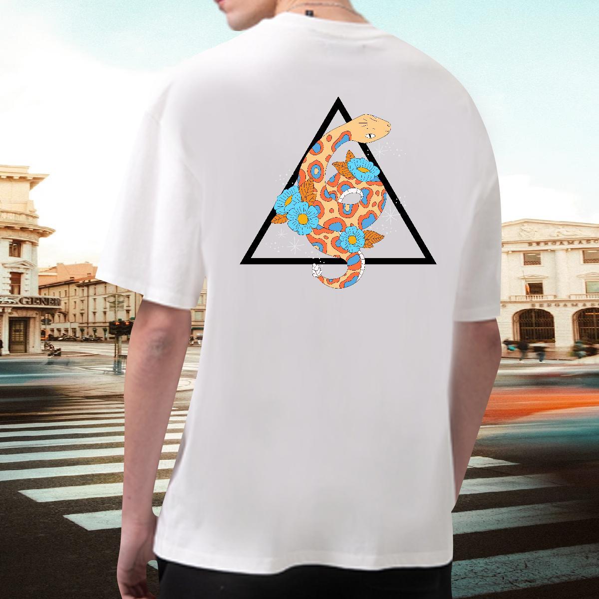 New Arrival T-Shirts 230g 100% Cotton snake Summer Casual Wear O Neck Short Sleeves Cool Design Couples T Shirts Oversized 4XL