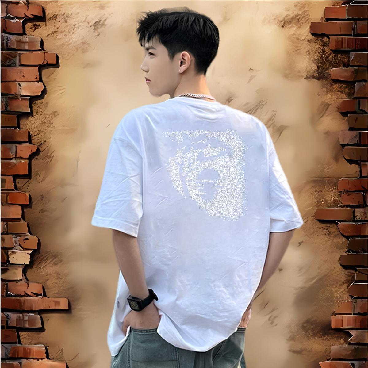 Customized Men T Shirts 230g 100% Cotton tree Sports Casual Clothes Breathable Short Sleeve Cool Design Men Tees Anime Print