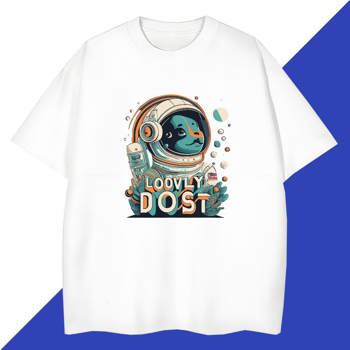 Brand Tshirts 230g 100% Cotton Daily Wear spaceman Custom Big Size Breathable Short Sleeve Fashion New Man T Shirts Clothes