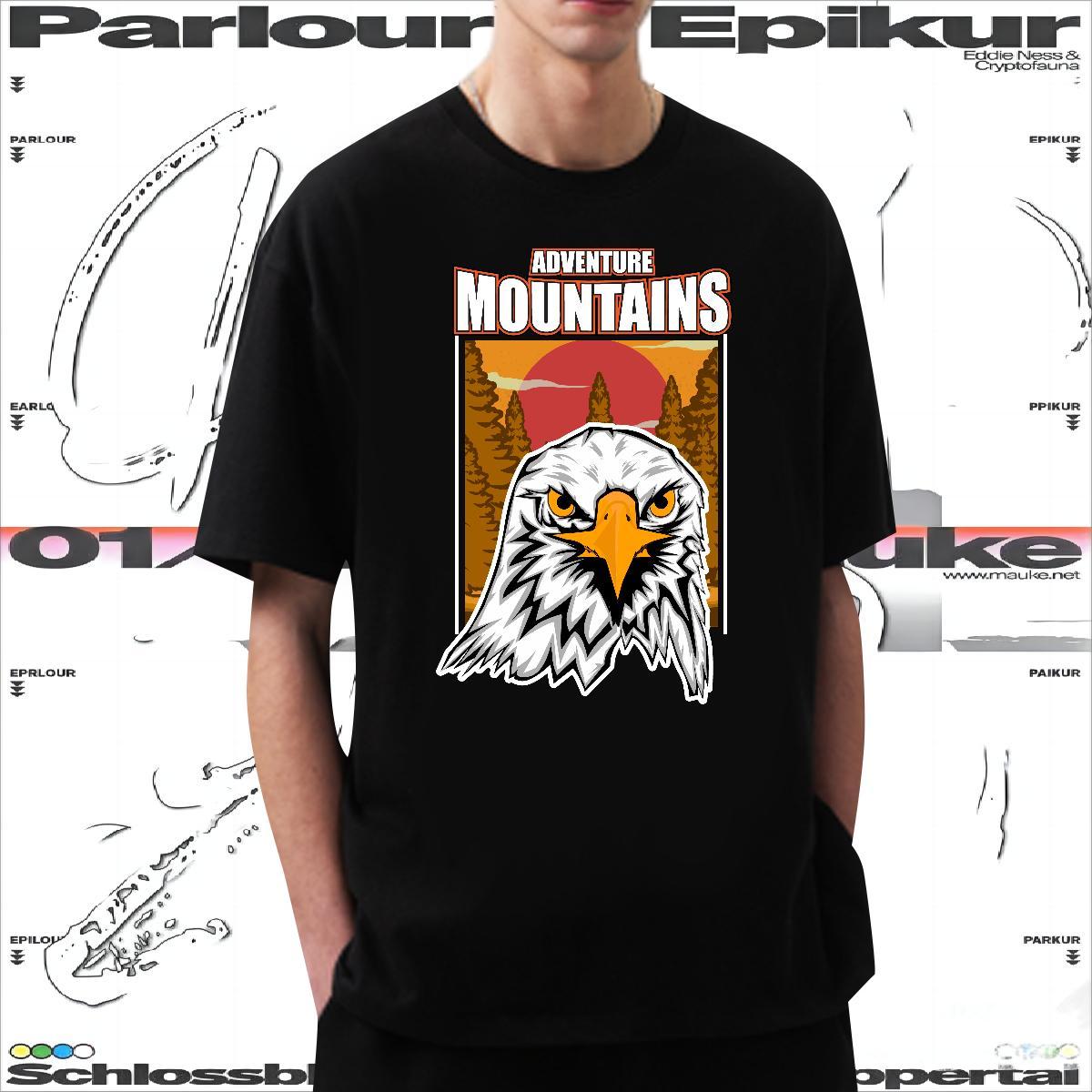 Fashion New Man T Shirts 100% Cotton 230g eagle Daily Wear Tees Shirts Breathable Short Sleeve Cool Mens Tshirts Custom Printing