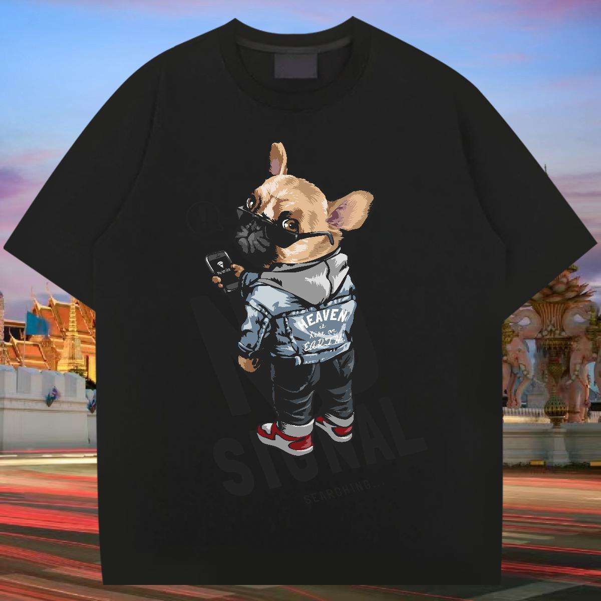 Customized T-Shirts for Men 100% Cotton 230g dog Casual Tshirts Breathable Crew Neck Designer Men Tees DIY Printed