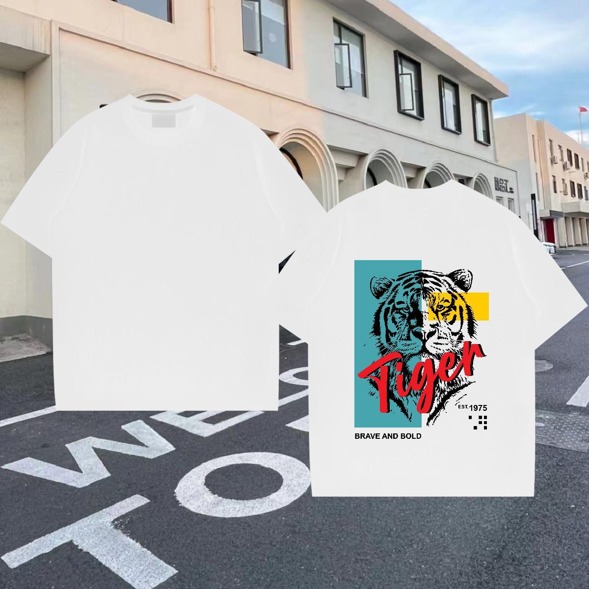New Arrival Man T Shirts 230g Cotton Beach Tee Shirt O-Neck Short Sleeve Soft Men Tops Tees Anime Print