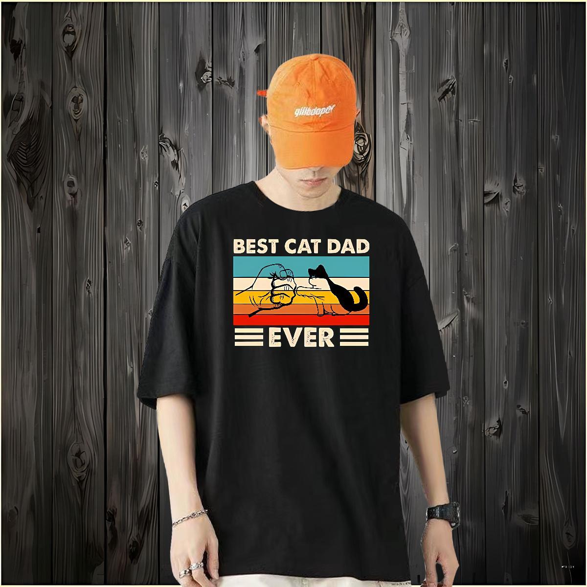 2024 DIY T shirt 100% Cotton 230g cat Casual Daily Wear Tops Shirt Breathable Short Sleeve High Quality Men Tops Tees DIY Anime
