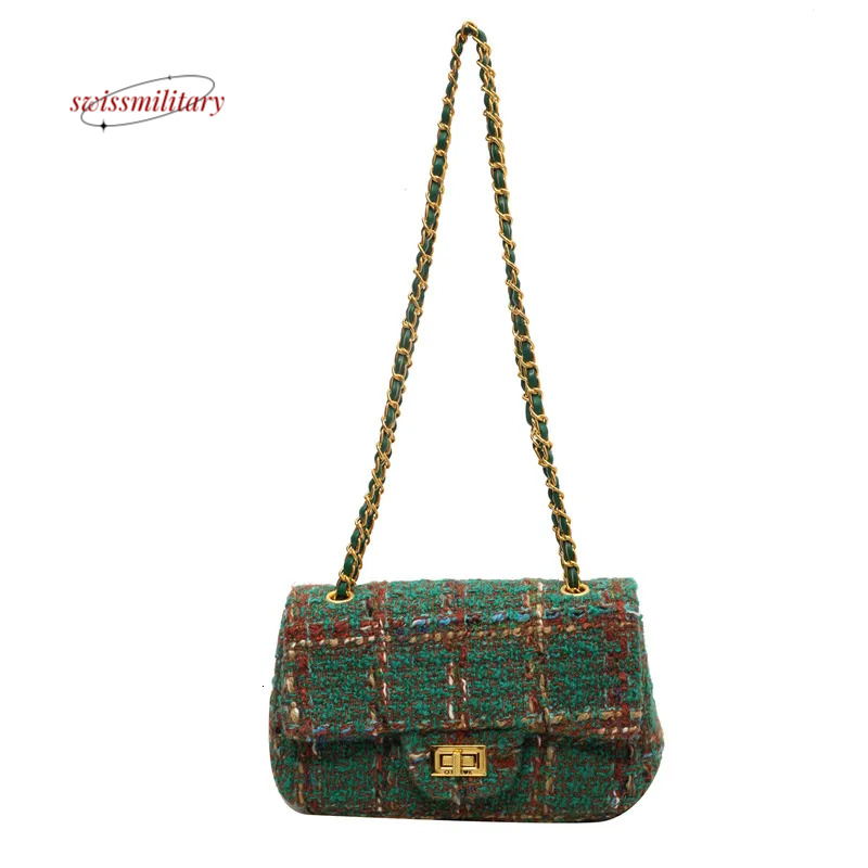 Xiaoxiangfeng woolen bag for women, 2023 autumn and winter new fashion chain small square bag, elegant and versatile single shoulder crossbody bag H86