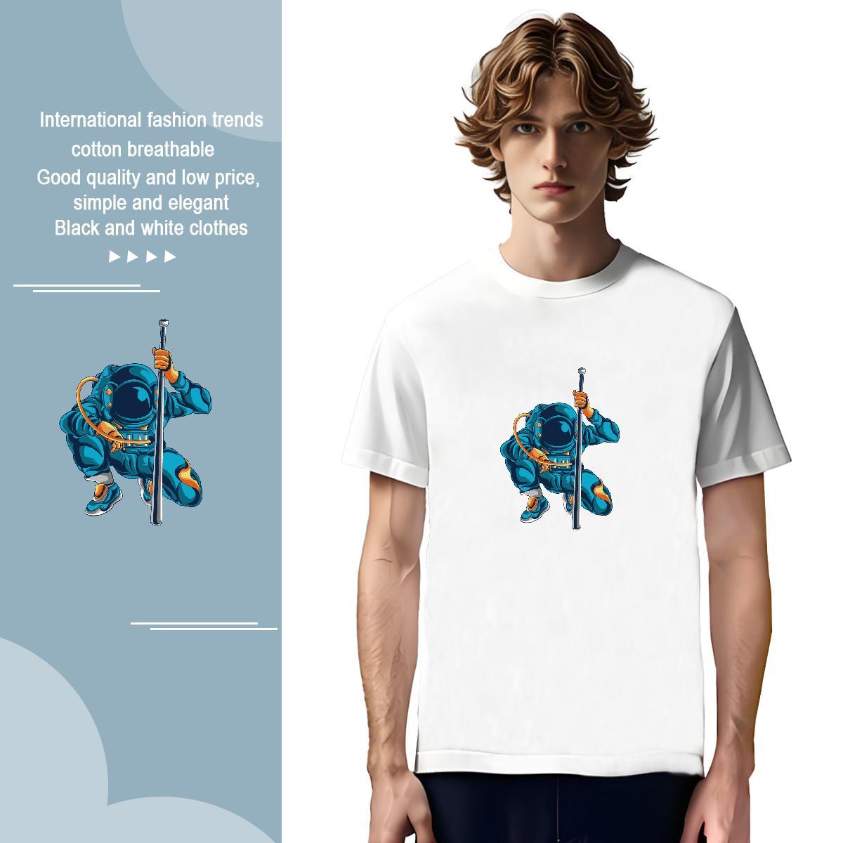 Man T Shirts 100% Cotton 230g universe Casual Breathable Crew Neck Customized Print Mens Tshirts Free Shipping Brand Wear