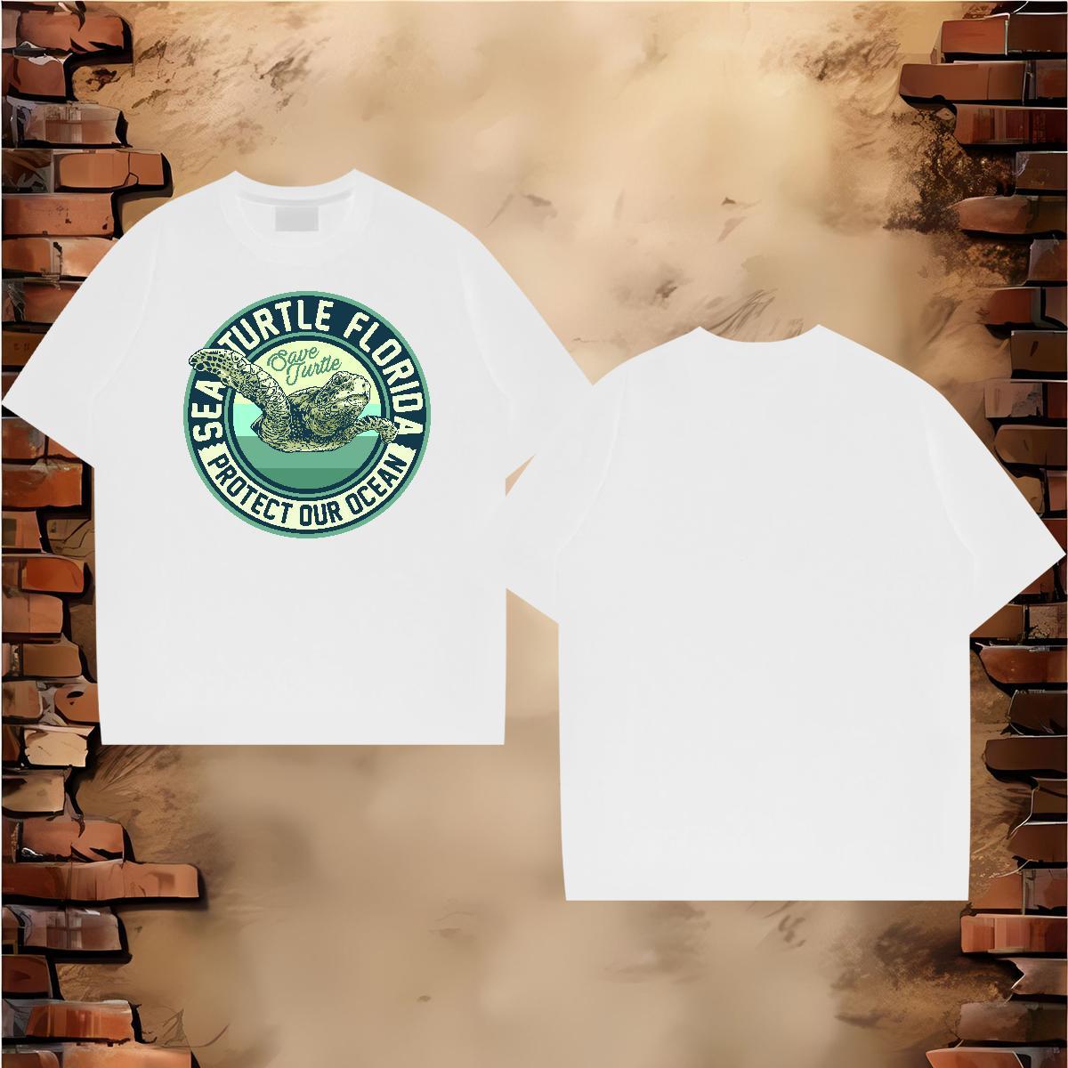 Fashion Casual Mens T Shirts 230g Cotton tortoise High Street Hip Hop Polos Breathable Short Sleeve Brand Couples T Shirts Plus Size Custom