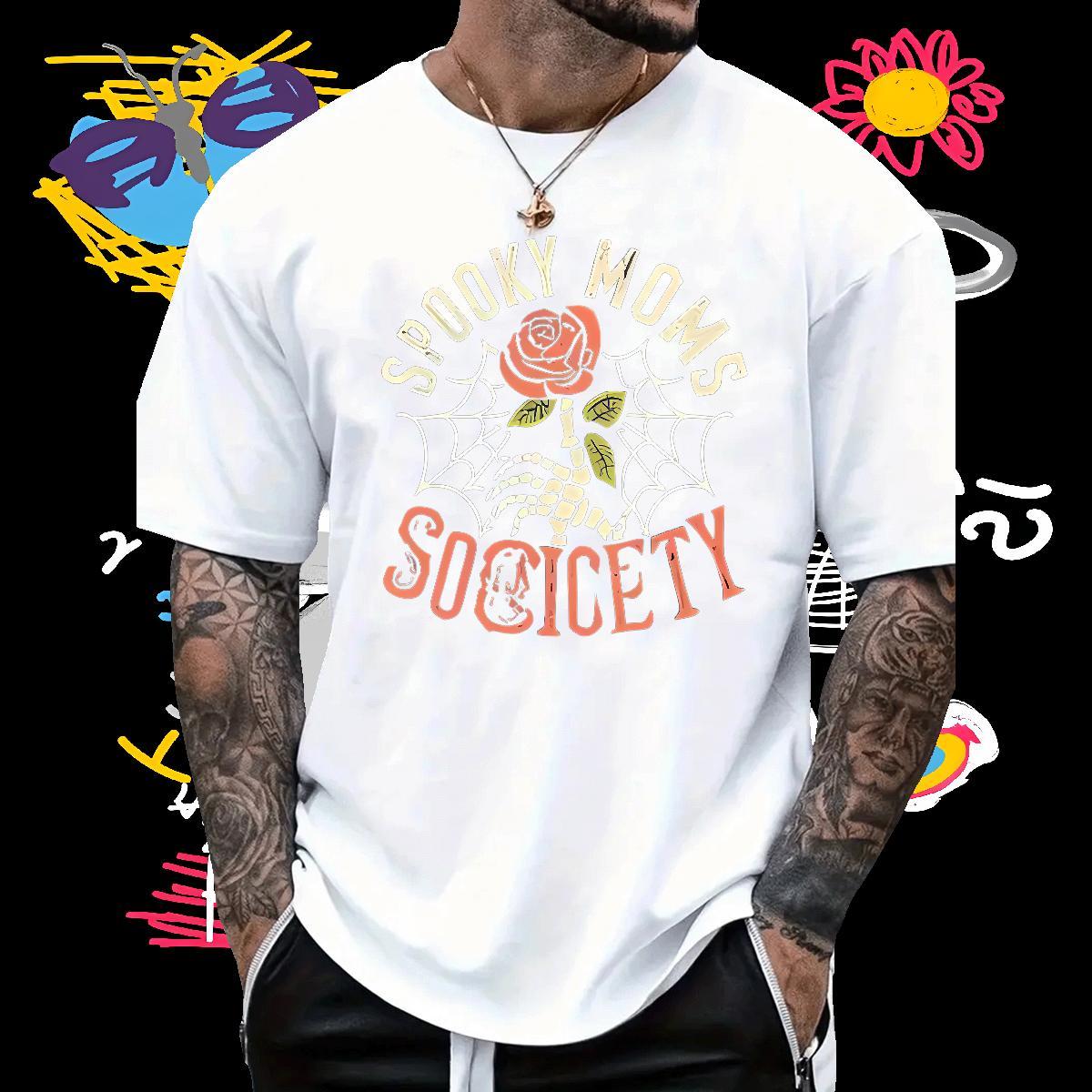 Designer T-Shirts for Men 230g Pure Cotton rose Street wear Hip Hop Tops Shirt Short Sleeve O-Neck Wholesale Men Tees Oversized 4XL