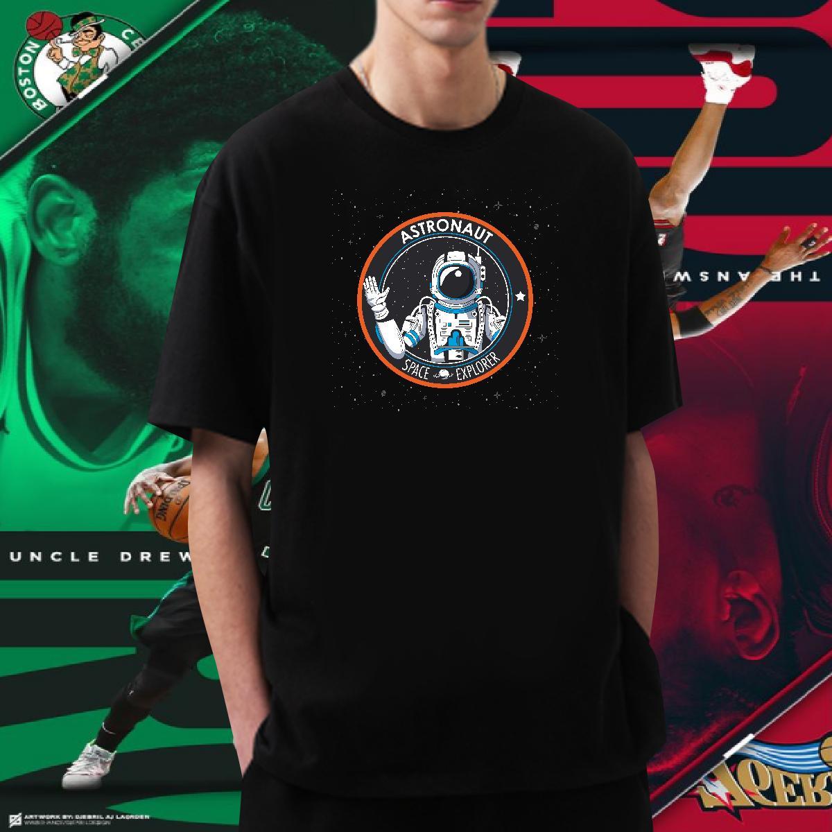 Mens T Shirts 100% Cotton 230g cosmonaut Daily Wear Breathable Asian Size Couples T Shirts Designer Loose Fit Tees