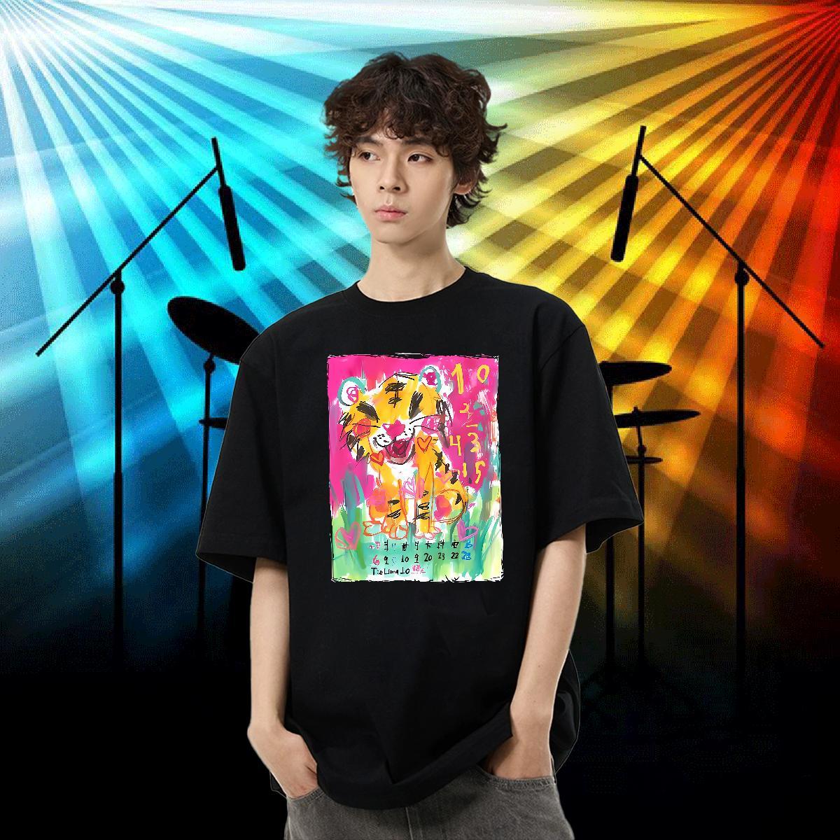 2024 Designer Man T Shirts 230g 100% Cotton tiger Hip Hop Clothings Breathable Wholesale Men Tops Tees Plus Size Cartoon