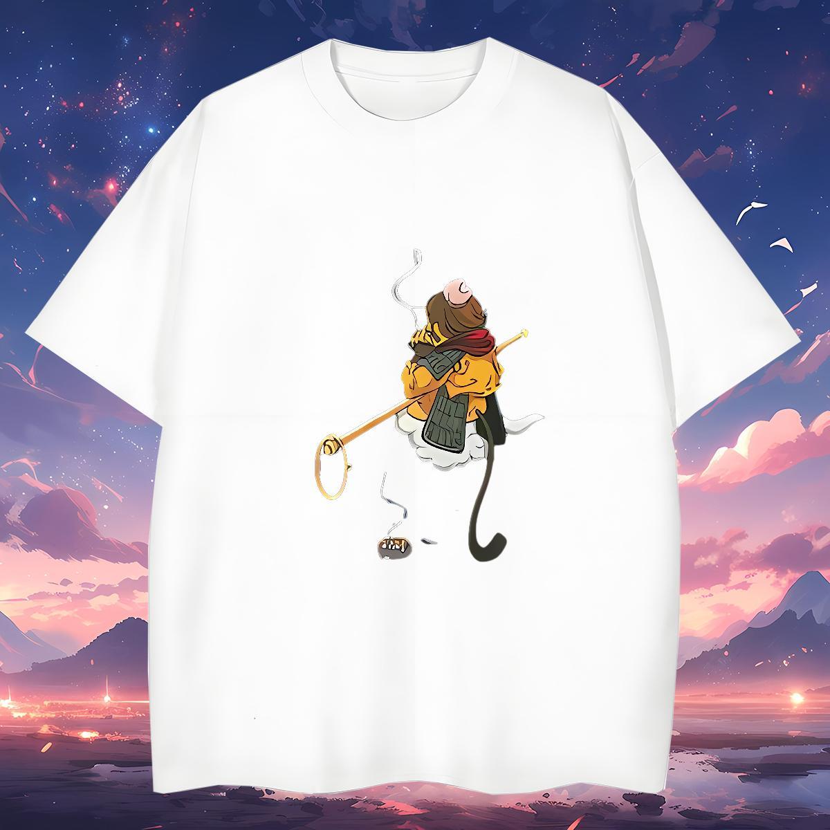 Factory Direct T-Shirts 100% Cotton 230g monkey Hip Hop Tshirts Short Sleeve O-Neck Wholesale Men Tshirts Skull