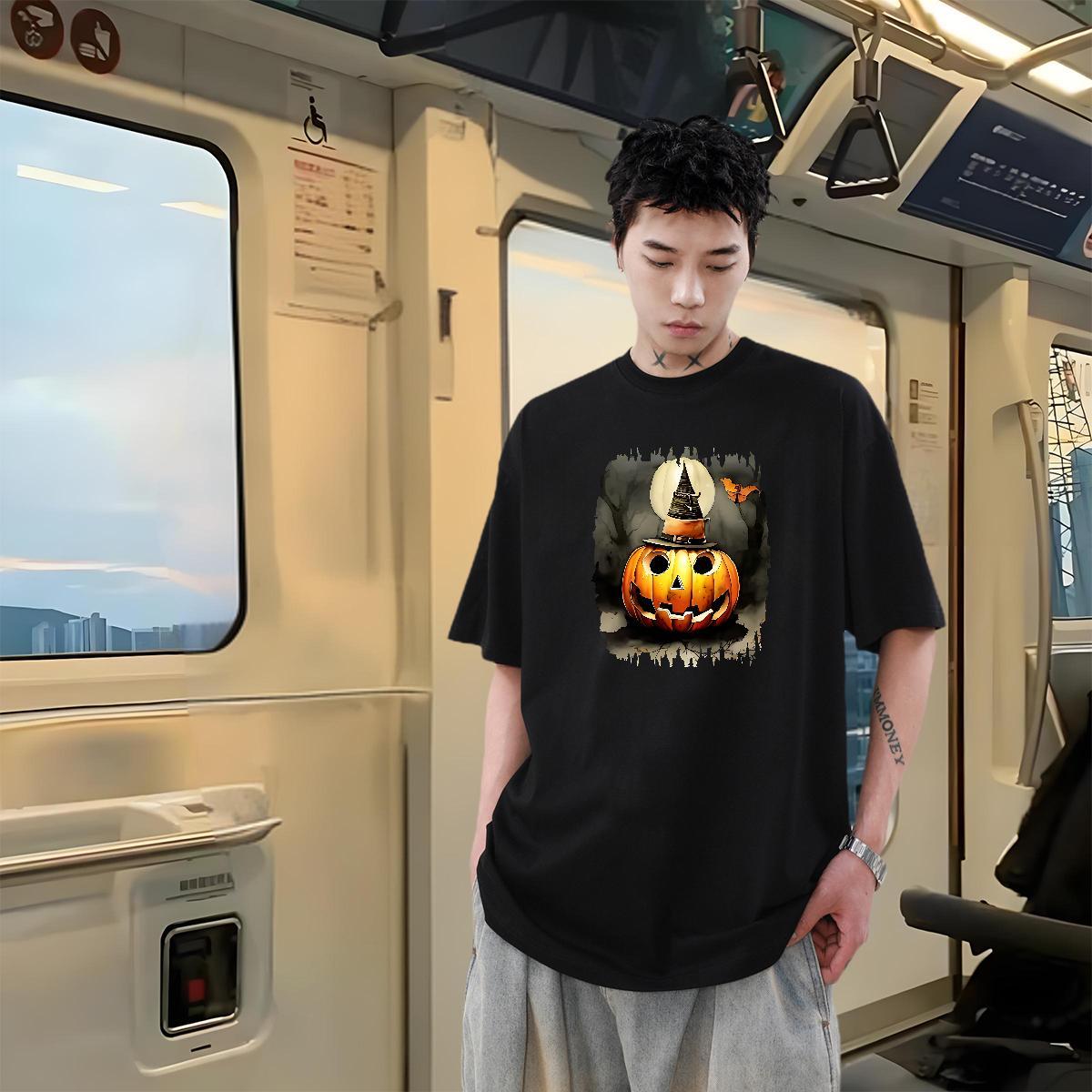 Fashion Designer T Shirt For Man 100% Cotton 230g pumpkin Street Wear Tops Breathable Short Sleeve Loose Fit Men Tees Oversized 4XL