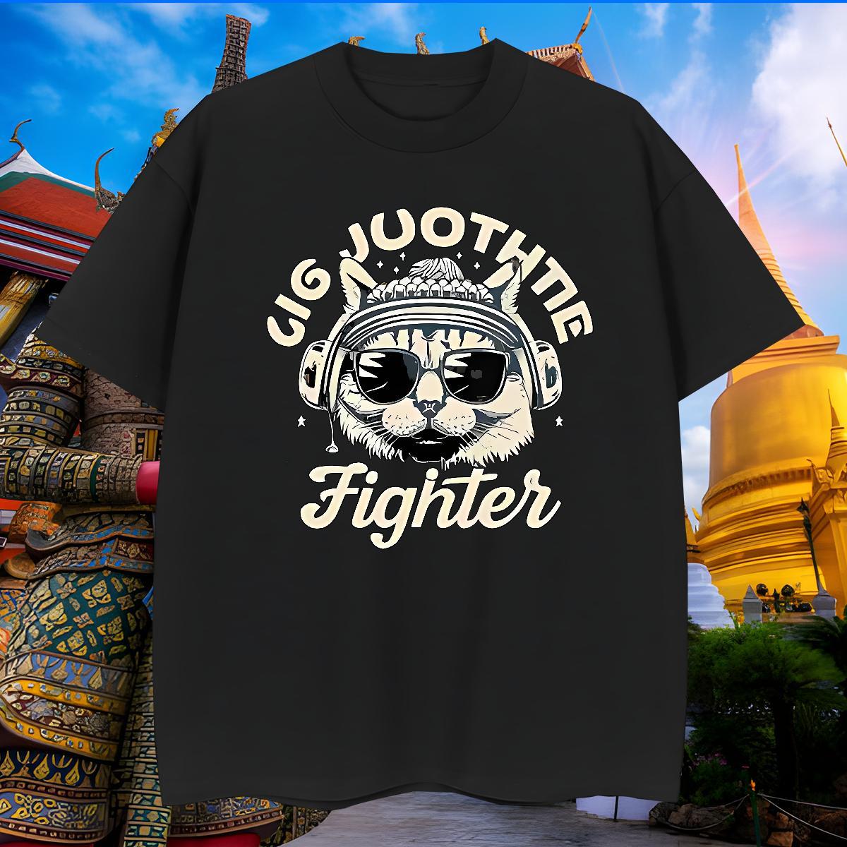 Unisex Men Tshirts 100% Cotton 230g cat T Shirt For Man Sport Crew Neck Cartoon Printing L-4XL DIY Customized Tee Shirt