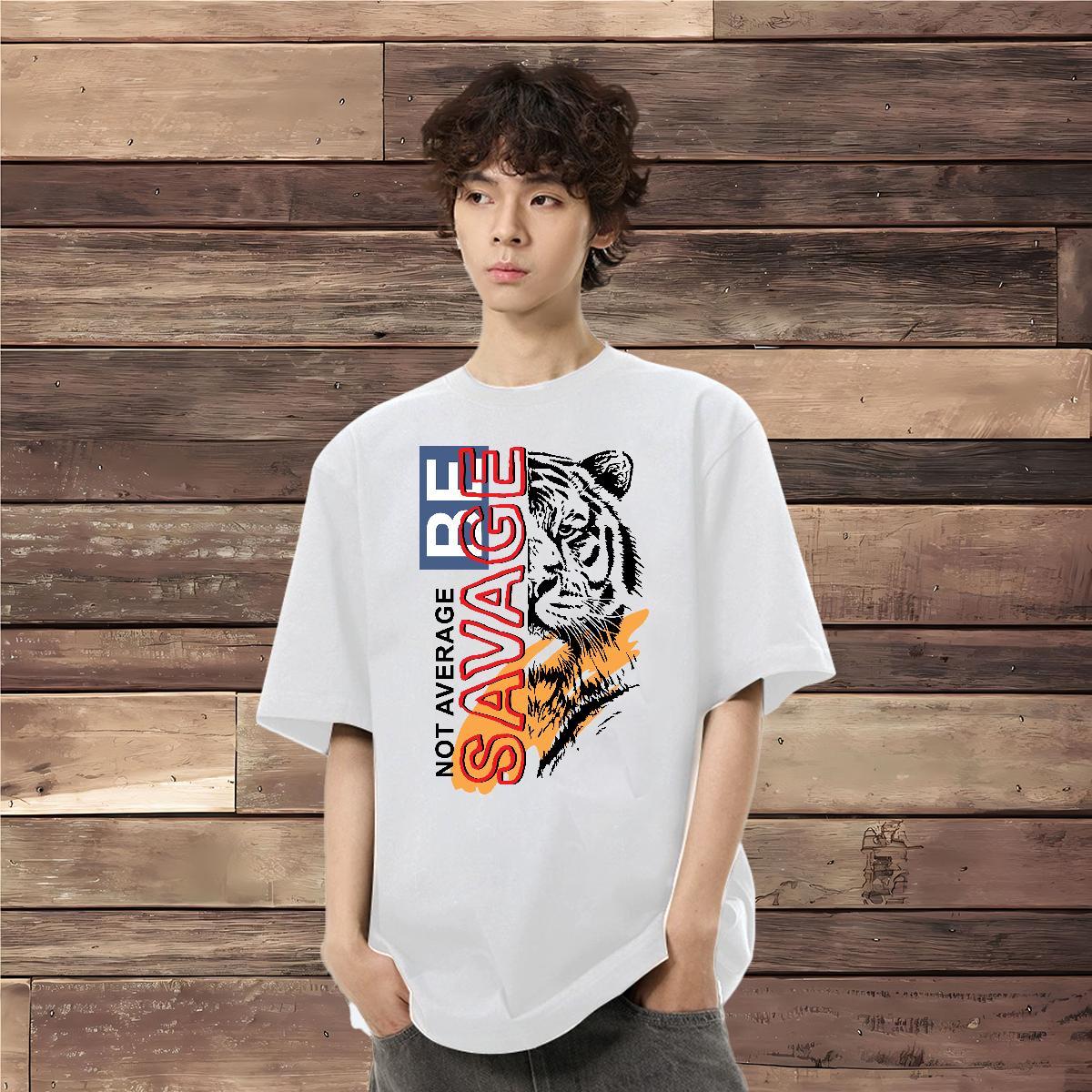 2024 Designer Men T Shirts 100% Cotton 230g tiger Home Outdoor Tops Shirt Short Sleeve O-Neck Cool Men Tees DIY