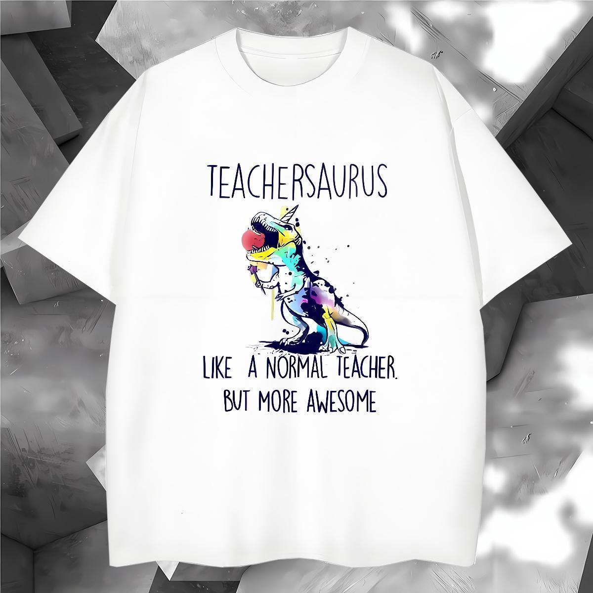 T-Shirts 230g Cotton dinosaur Hip Hop Street Pure Cotton DIY Tshirt for Man Woman Factory Direct Free Shipping Tee Shirt