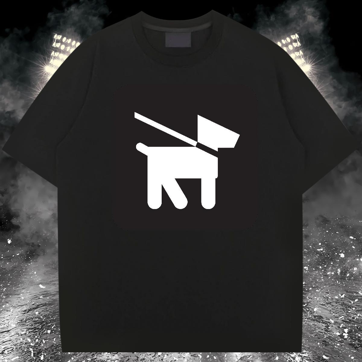2024 Summer T shirt 230g 100% Cotton dog Street Tees Shirts Crew Neck Breathable Soft Mens Tshirts Anime