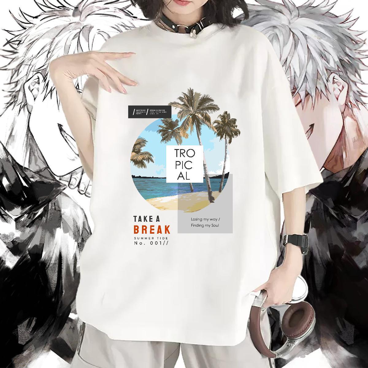 High quality T-Shirts Breathable Short Sleeve Woman Tshirt Skull sea Summer Casual 230g Pure Cotton Fashion Casual Tshirts