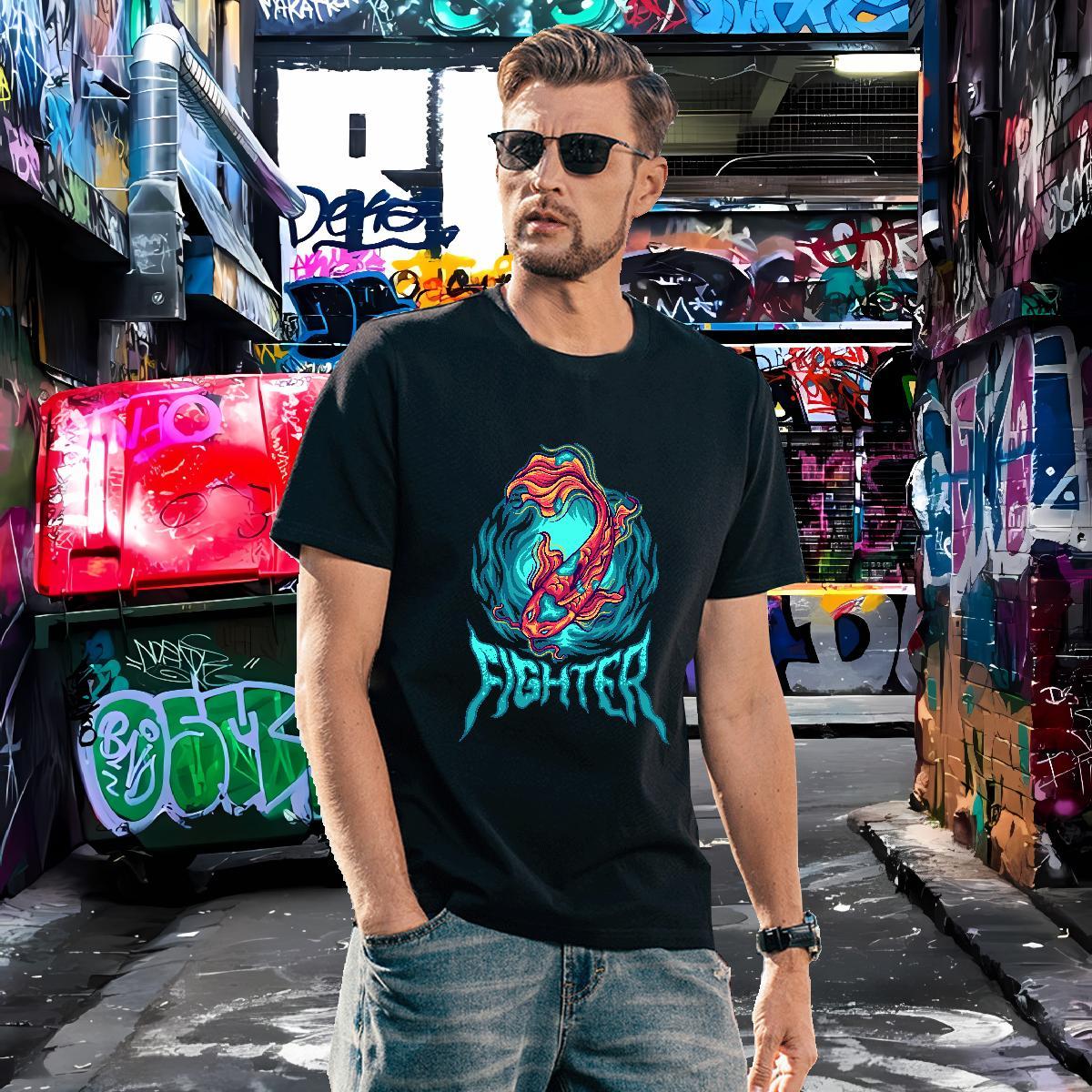 T shirt 230g Cotton Spring Summer Breathable Short Sleeve Cartoon Printing L-4XL Tshirt for Man Woman 2024 Comfortable Tees Shirts