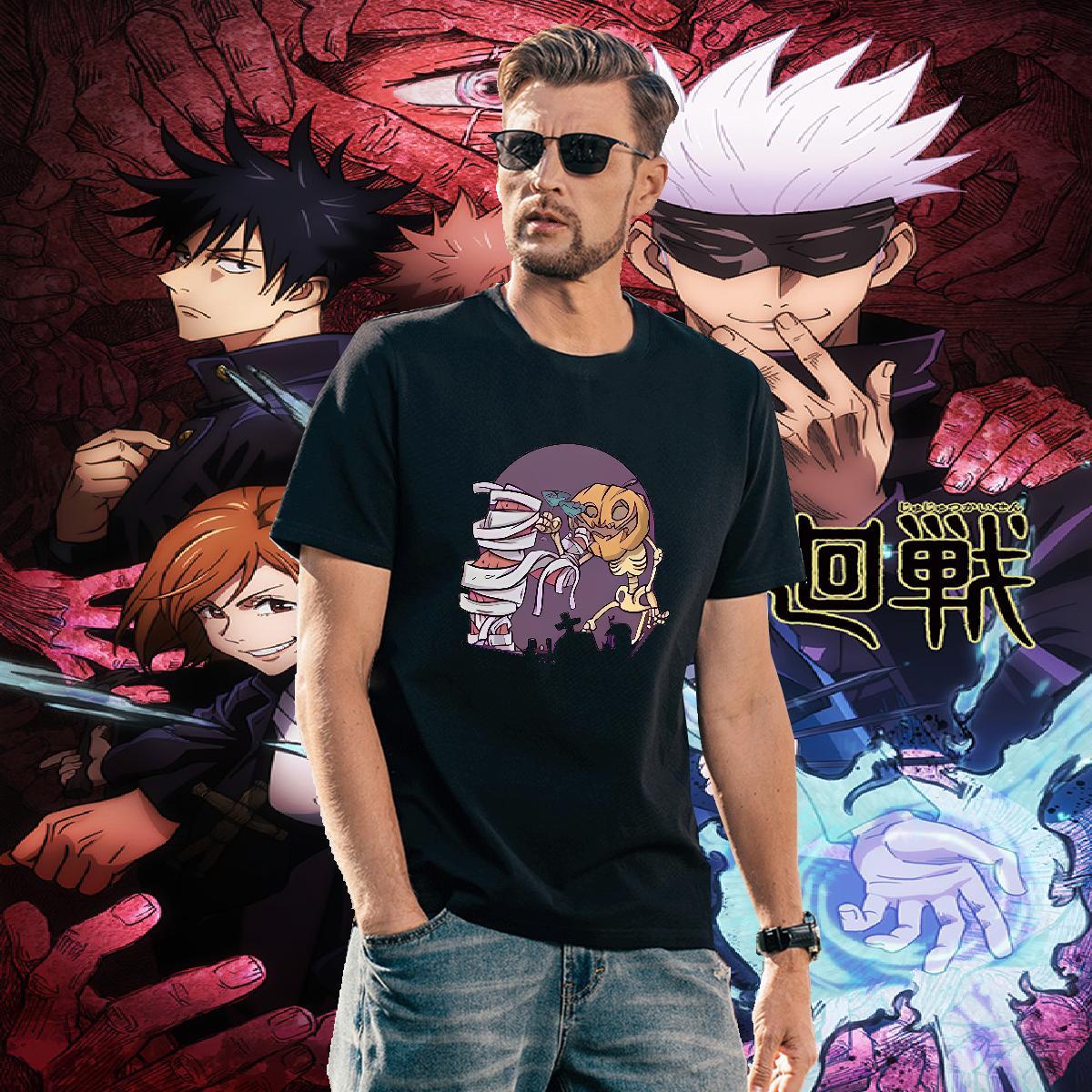 Brand Tshirt for Man Woman 230g 100% Cotton halloween Men T Shirts Hip Hop Short Sleeve O-Neck Cartoon Printing L-4XL Fashion New Top Tees