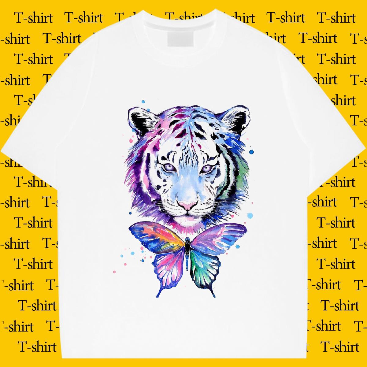 Designer T-Shirts 100% Cotton 230g tiger Sport Clothings Breathable Crew Neck Loose Men Tops Tees Oversized