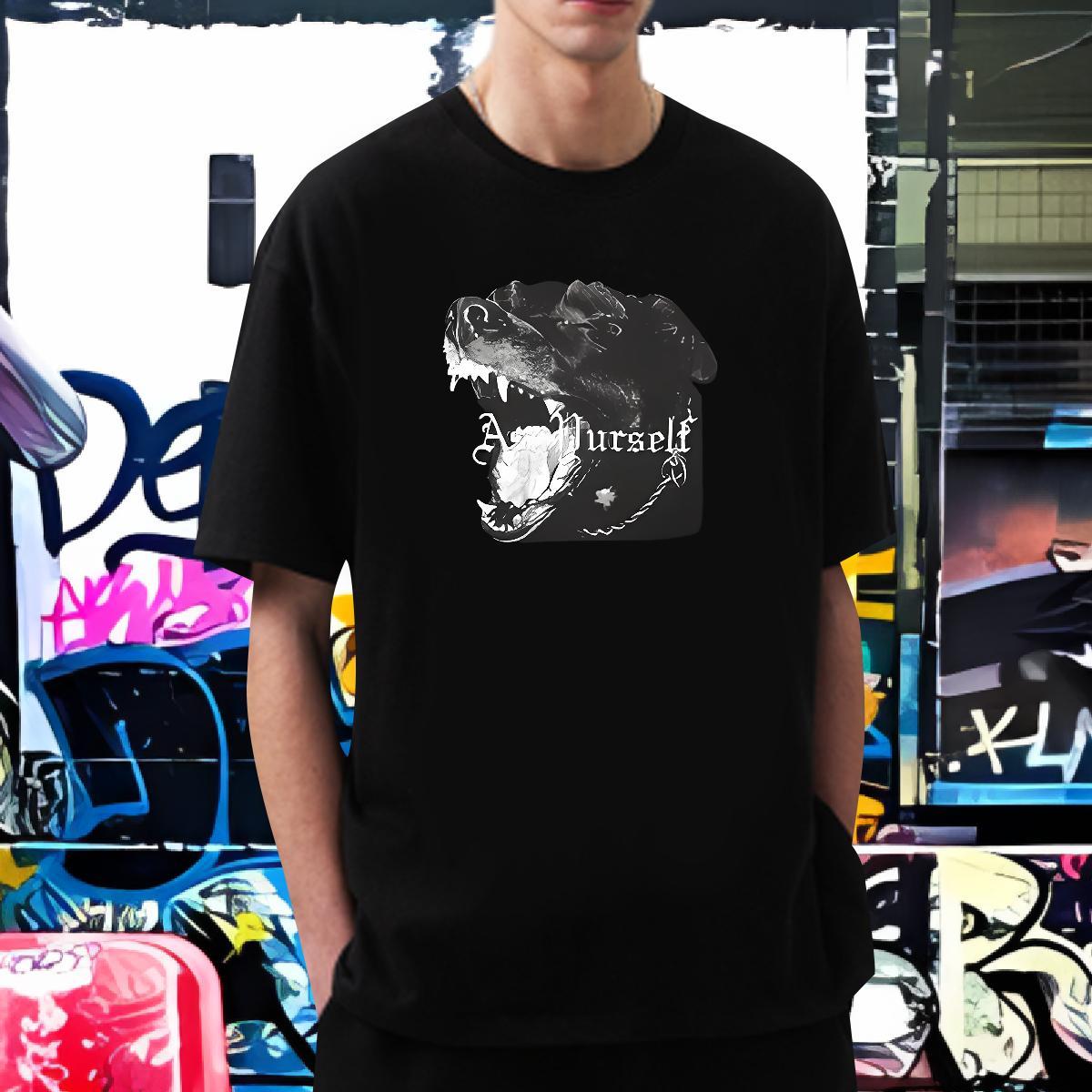 2024 New Man T Shirts 100% Cotton 230g dog Outdoor Tee Shirt Breathable Crew Neck Wholesale Tshirt for Man Woman Plus Size Cartoon