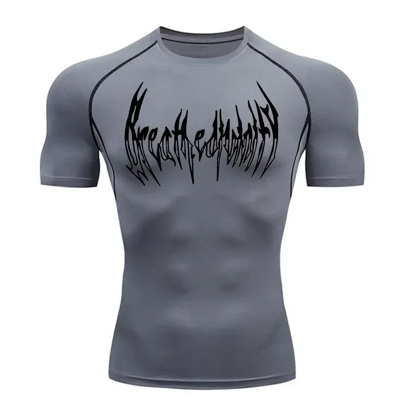 2024 Milk Silk Fitness T-shirt Mens Muscle Gym Compression Sportswear Quick-drying Breathable Sports Bottoming Shirt S-3XL 240806