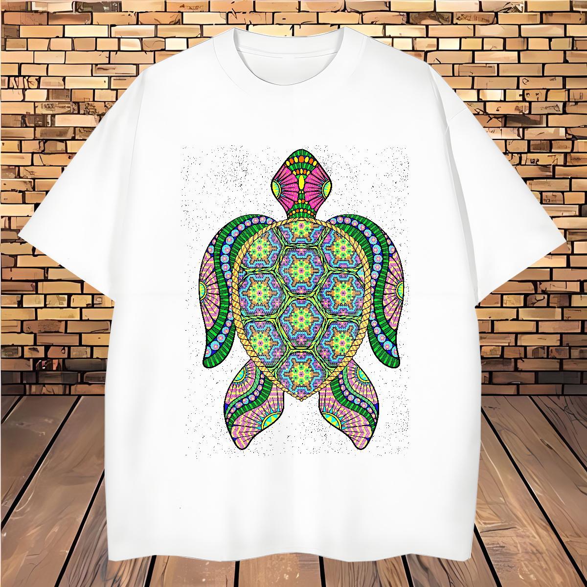 T shirt 230g 100% Cotton tortoise Spring Summer O Neck Short Sleeves White Plus Size Couples T Shirts 2024 DIY Wholesale Top Tees