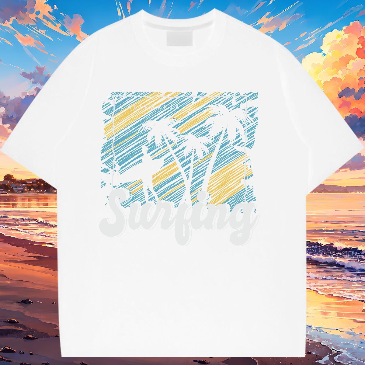 Nice T shirt Short sleeve Soft Women Tshirts Cartoon Anime tree Casual Sport 230g Pure Cotton New Arrival Clothings