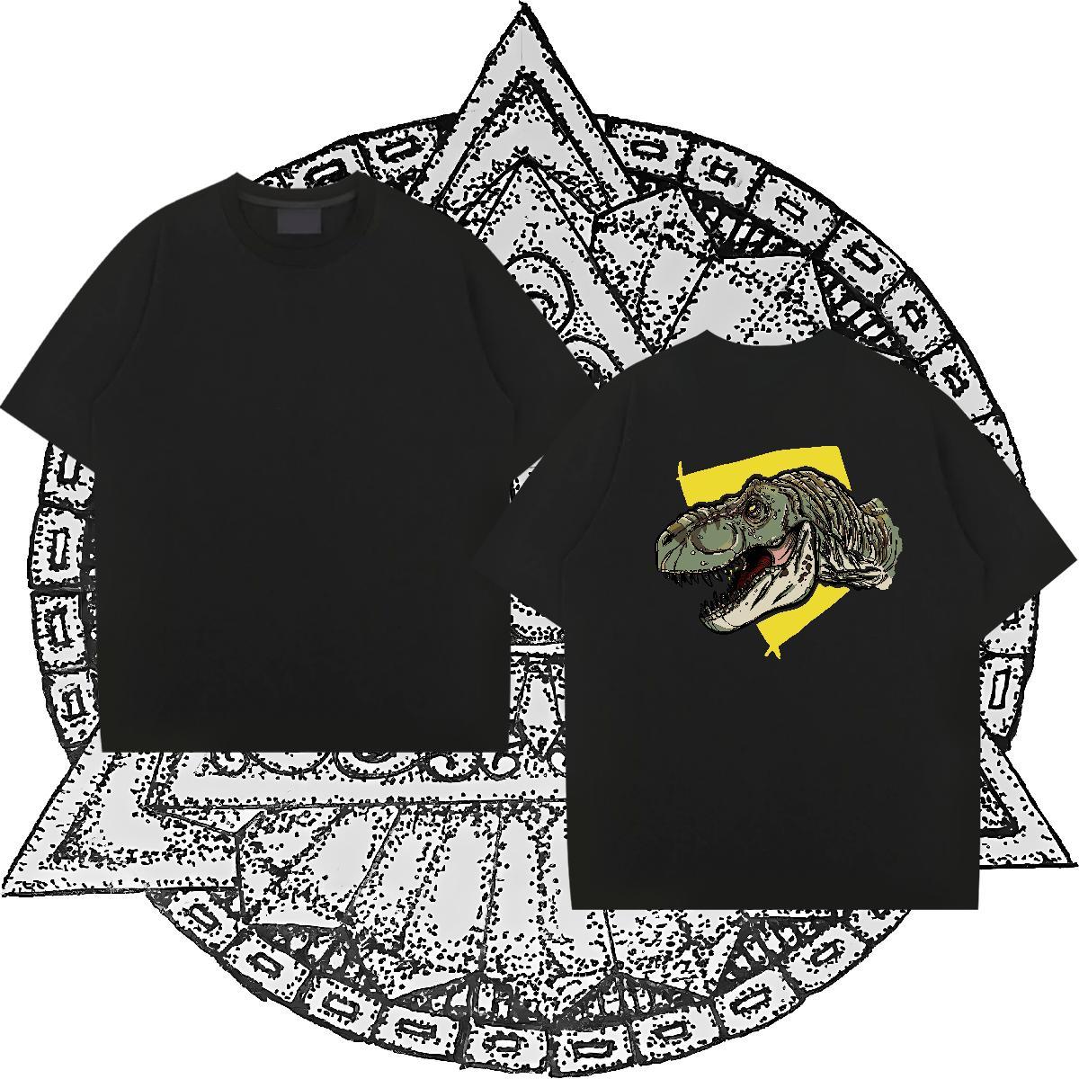 Custom Man T Shirts 230g Pure Cotton dinosaur Casual Daily Wear Polos O Neck Short Sleeves Brand Men Tops Tees DIY Printed