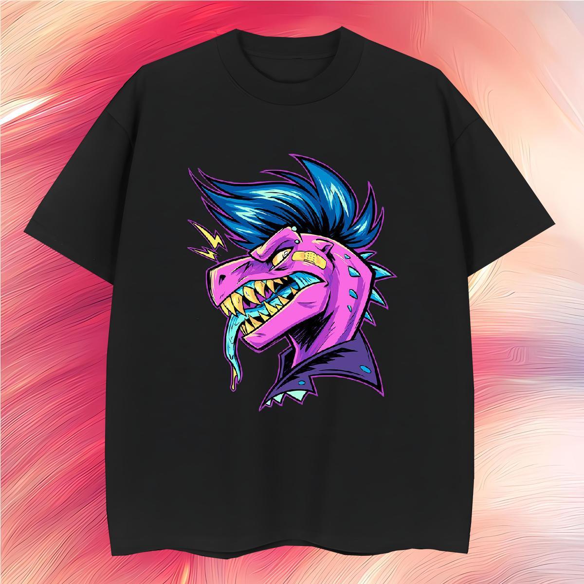 T-Shirts for Men 230g 100% Cotton dinosaur Sport O-Neck Short Sleeve Customized Couples T Shirts DIY Customized Wholesale Clothings