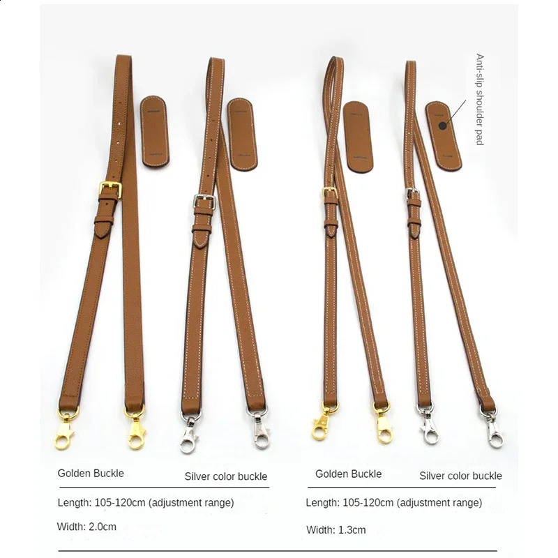 High Quality Genuine Leather Shoulder Bag Strap DIY Solid Color Cross Body Adjustable Belt Replacement Accessories 240805