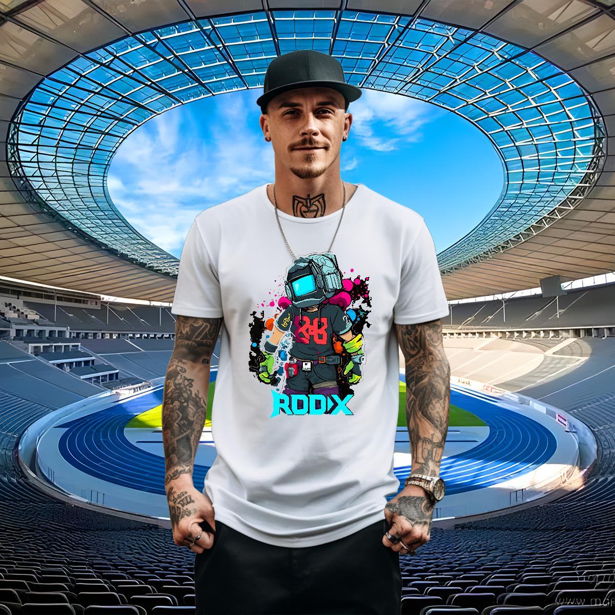 Designer Men Clothes T-Shirt 100% Cotton 230g Casual Daily Wear robot Graphic Breathable Short Sleeve Classic Casual T Shirt For Man Tees