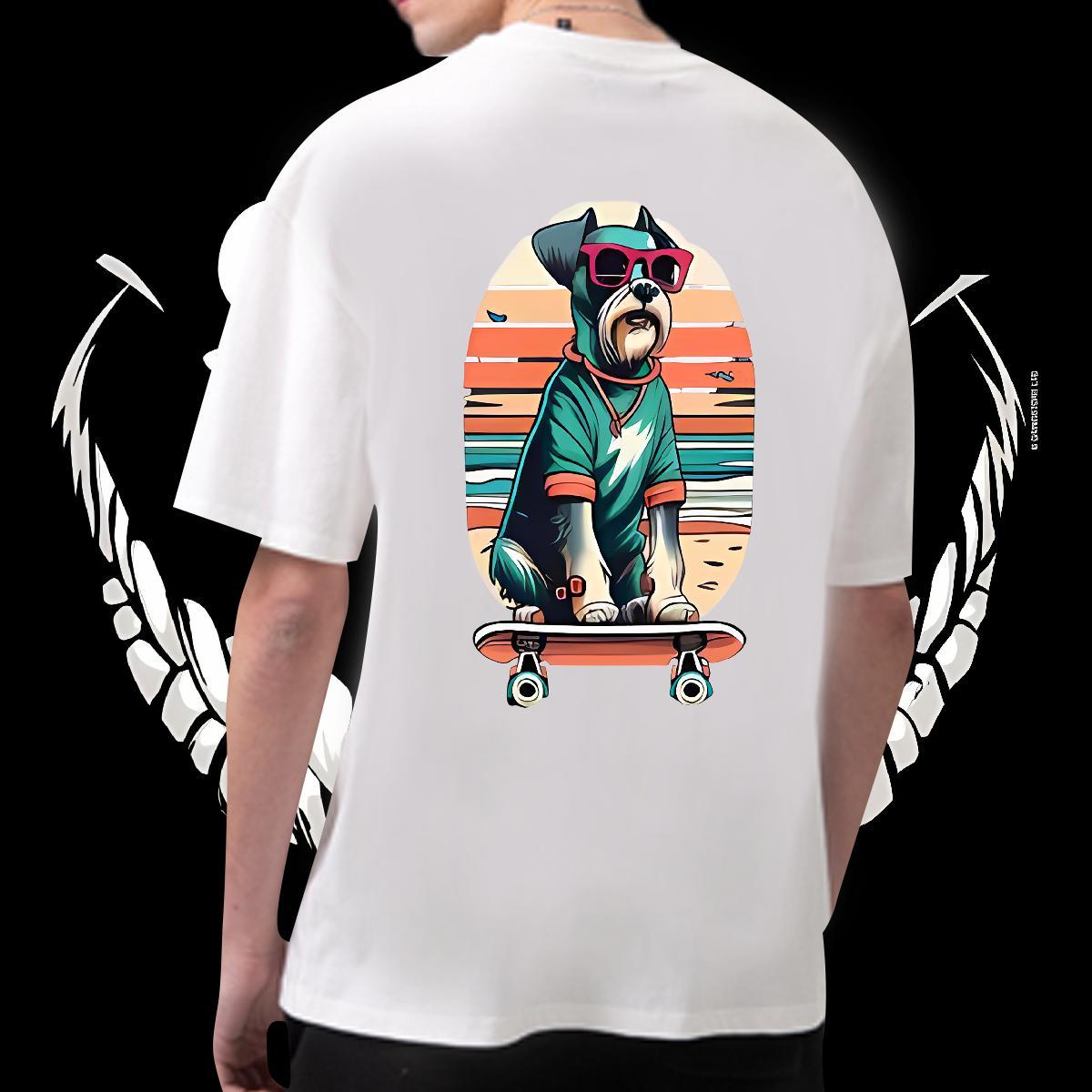 2024 New T shirt 230g Cotton dog Anime Printing Street Polos O Neck Short Sleeves Designer Men Clothes T-Shirt Custom Printed