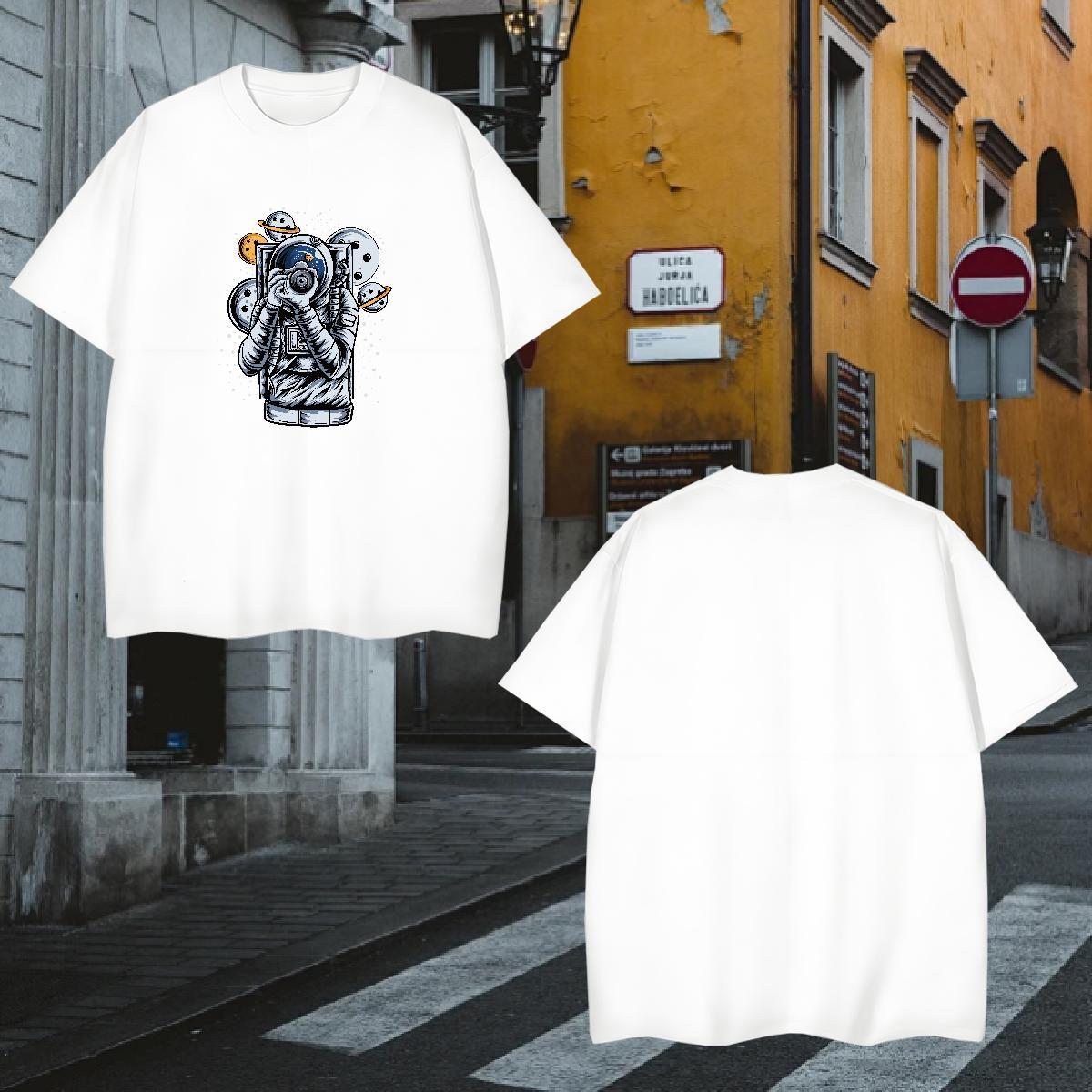 T-Shirts for Men 230g Cotton universe Casual Beach Breathable Oversized 4XL Couples T Shirts New Designer Classic Wear