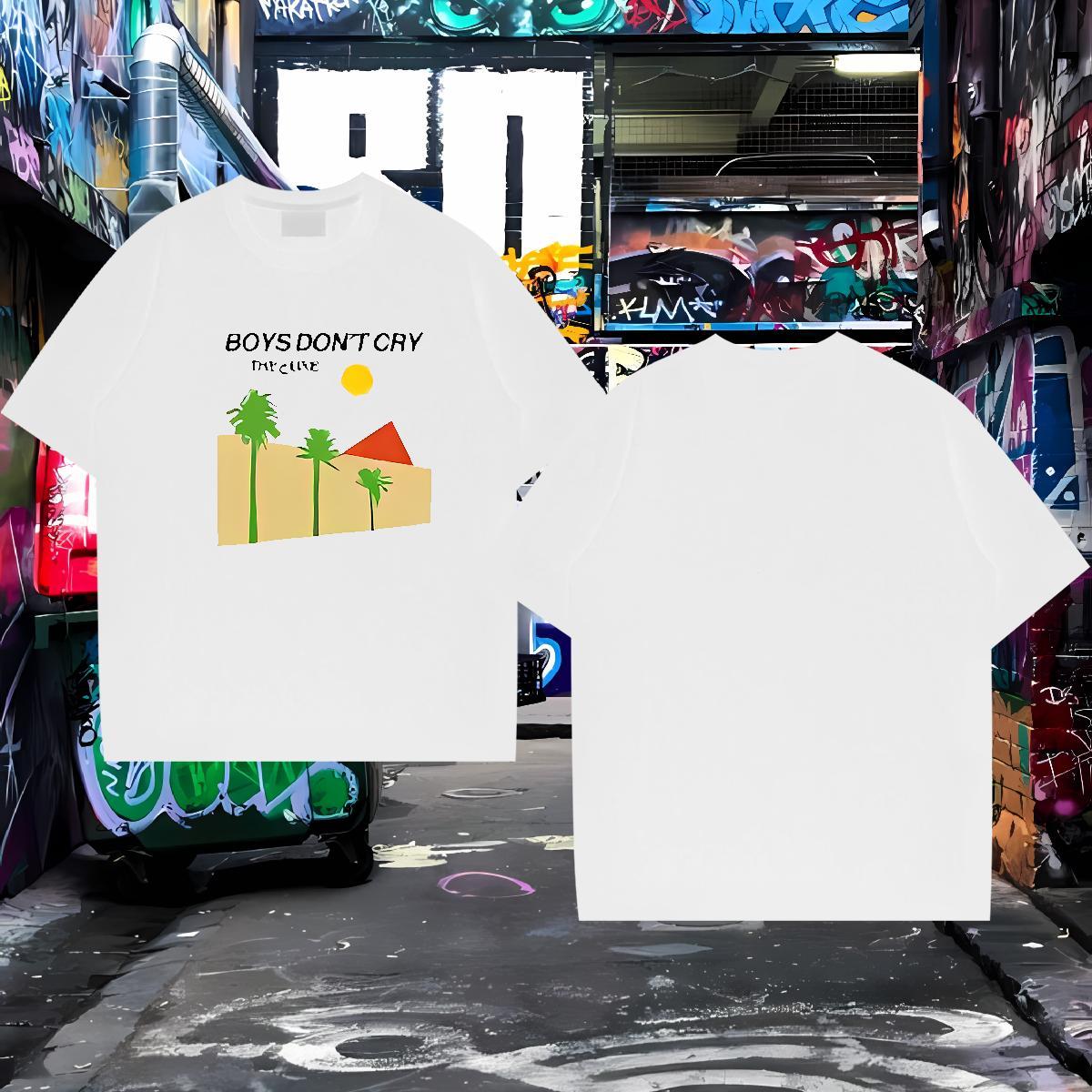 Designer Fashion T shirt 230g Pure Cotton tree Casual Beach Top Tees Crew Neck Breathable Unisex Men Tees DIY Printed