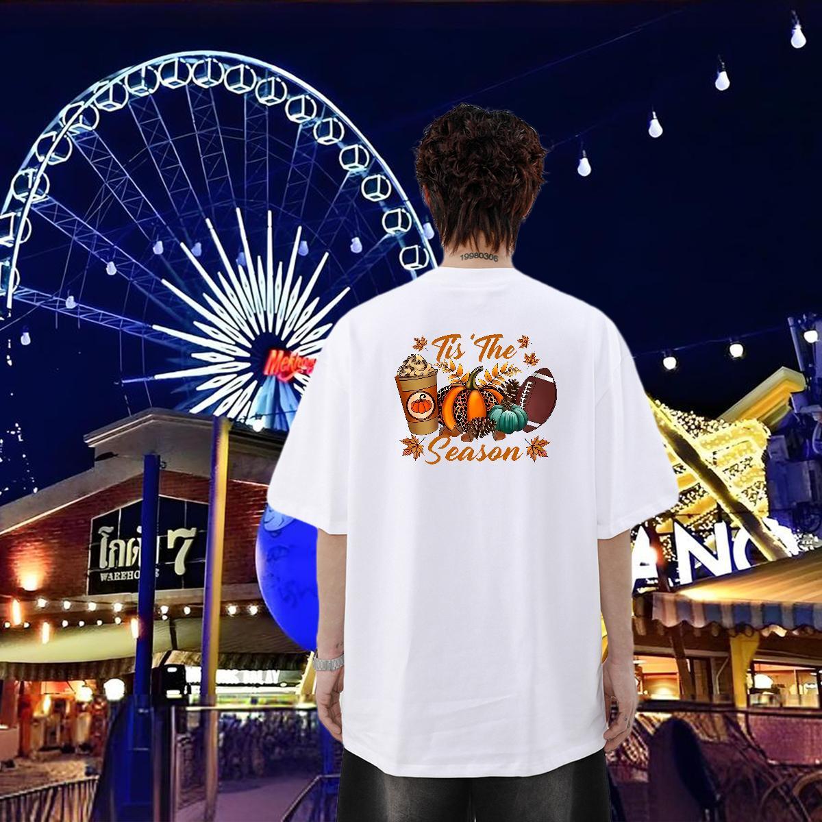 Fashion Design T-Shirts for Men 100% Cotton 230g pumpkin Summer Casual Tees Shirts O Neck Short Sleeves Classic Tshirts Anime